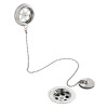 Chrome Bath Retainer Waste & Overflow with Chrome Brass Plug & Ball Chain