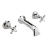 Hudson Reed Topaz Chrome/White Crosshead Bath Spout & Stop Taps