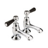 Hudson Reed Topaz Chrome/Black Lever Bath Taps