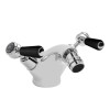 Hudson Reed Topaz Chrome/Black Lever Bidet Tap & Pop-Up Waste
