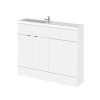 Hudson Reed Fusion White Gloss 1000mm Slimline Combination Furniture Pack