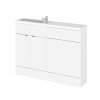 Hudson Reed Fusion White Gloss 1200mm Slimline Combination Furniture Pack