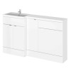 Hudson Reed Fusion White Gloss 1500mm Combination Furniture Pack - Left Hand