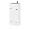 Hudson Reed Fusion White Gloss 400mm Vanity Unit & Basin (255mm Deep)