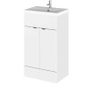 Hudson Reed Fusion White Gloss 500mm Vanity Unit & Basin (355mm Deep)
