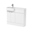 Hudson Reed Fusion White Gloss 1000mm Combination Unit - Left Hand