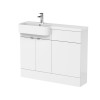 Hudson Reed Fusion Gloss White 1100mm Combination Unit - Left Hand
