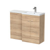 Hudson Reed Fusion Bleached Oak L-Shape 1100mm Combination Unit - Right Hand