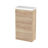 Hudson Reed Fusion Bleached Oak 500mm WC Unit & Top (255mm Deep)