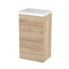 Hudson Reed Fusion Bleached Oak 500mm WC Unit & Top (355mm Deep)