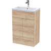Hudson Reed Fusion Bleached Oak 600mm Vanity Unit & Basin (355mm Deep)
