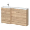 Hudson Reed Fusion Bleached Oak L-Shape 1500mm Combination Unit - Left Hand