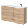 Hudson Reed Fusion Bleached Oak L-Shape 1500mm Combination Unit - Right Hand