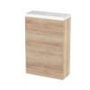 Hudson Reed Fusion Bleached Oak 600mm WC Unit & Top (255mm Deep)