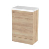 Hudson Reed Fusion Bleached Oak 600mm WC Unit & Top (355mm Deep)