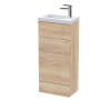 Hudson Reed Fusion Bleached Oak 400mm Vanity Unit & Basin (255mm Deep)