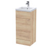 Hudson Reed Fusion Bleached Oak 400mm Vanity Unit & Basin (355mm Deep)