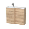Hudson Reed Bleached Oak L-Shape 1000mm Combination Unit - Left Hand