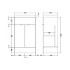 Hudson Reed Fusion Anthracite Woodgrain 500mm Vanity Unit & Basin (355mm Deep)