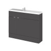 Hudson Reed Fusion Grey Gloss 1100mm Slimline Combination Furniture Pack