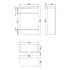Hudson Reed Fusion Grey Gloss 600mm WC Unit & Top (255mm Deep)