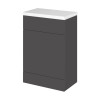 Hudson Reed Fusion Grey Gloss 600mm WC Unit & Top (355mm Deep)
