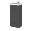 Hudson Reed Fusion Grey Gloss 400mm Vanity Unit & Basin (255mm Deep)
