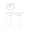 Harmony 500mm Basin & Full Pedestal - 1 Tap Hole