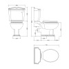 Nuie Legend Close Coupled Traditional Toilet with Lever Cistern & Standard Toilet Seat
