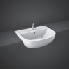 RAK Compact 550mm Semi Recessed Basin - 1 Tap Hole