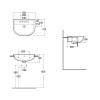 RAK Compact 550mm Semi Recessed Basin - 1 Tap Hole