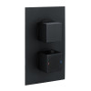 Cube Square Twin Two Outlet Thermostatic Concealed Shower Valve - Matt Black