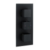 Cube Square Triple Two Outlet Thermostatic Concealed Shower Valve - Matt Black