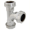 FloPlast Compression Waste Tee 40mm - Chrome
