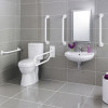 Doc M Pack - Disabled Toilet, Basin & Grab Rails - White