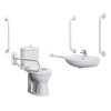 Doc M Pack - Disabled Toilet, Basin & Grab Rails - White