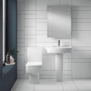 Nuie Bliss Close Coupled Modern Toilet with Push Button Cistern & Soft Close Toilet Seat
