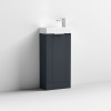 Nuie Deco 400mm Soft Black Floor Standing Unit & Basin - 1 Tap Hole