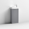 Nuie Deco 400mm Grey Floor Standing Unit & Basin - 1 Tap Hole