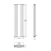 Sloane Designer Radiator With Mirror 381mm x 1800mm - Anthracite