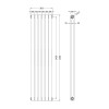 Salvia Designer Radiator 383mm x 1500mm - High Gloss White