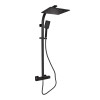 Hydro Matt Black Cool Touch Thermostatic Mixer Shower & Rigid Riser Rail Kit