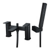 Hydro Matt Black Deck Mounted Bath Shower Mixer & Shower Kit