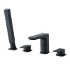 Hydro Matt Black 4 Tap Hole Deck Mounted Bath Shower Mixer