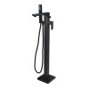 Hydro Matt Black Floor Mounted Bath Shower Mixer & Shower Kit