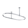 Chrome Oval Shower Curtain Rail with Middle Ceiling Mounts - 683mm x 1092mm