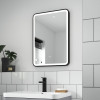 Black Frame LED Illuminated Bathroom Mirror 500mm x 700mm