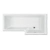 Matrix L-Shape 1500mm Shower Bath, Front Panel & Fixed Screen - Right Hand