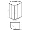 Apex 1000mm x 800mm Offset Quadrant Shower Enclosure, Tray & Waste - Left Hand