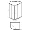 Apex 1200mm x 900mm Offset Quadrant Shower Enclosure, Tray & Waste - Right Hand